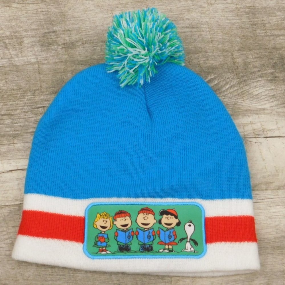 Peanuts Gang Kids Beanie - NEVER WORN - blue/white/red/green - OS KIDS